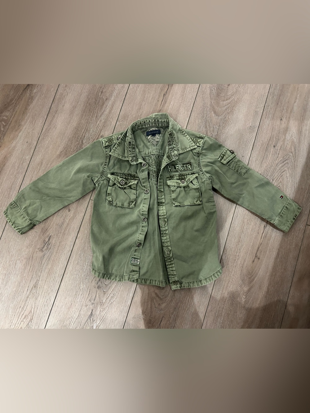 Tommy Hilfiger Toddler Green Utility Shirt-Jacket (2T)